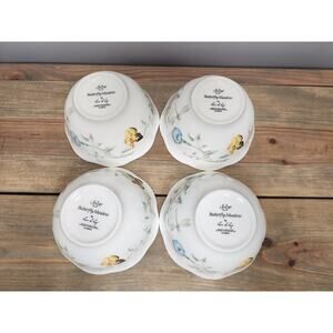 Lenox Butterfly Meadow Rice Soup Bowls Scalloped Rim Set Of 4